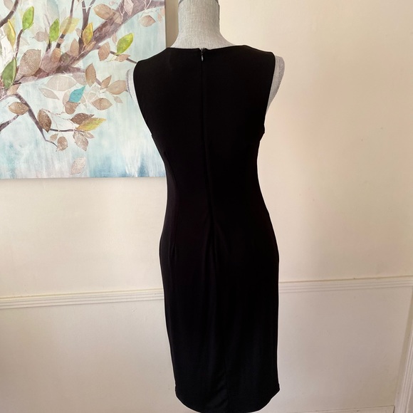 CARMEN Carmen Marc Valvo BLACK LACE UP GROMMET TRIM SLEEVELESS DRESS SIZE SMALL - Picture 10 of 16